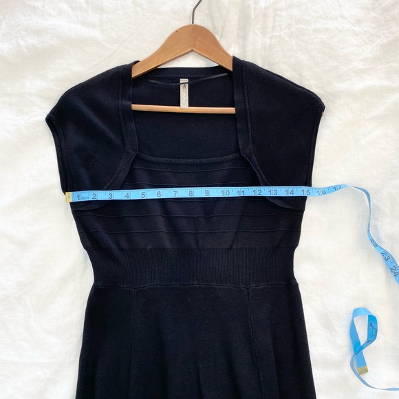 Maternity Little Black Dress Knit A-Line Dress - Picture 8 of 10